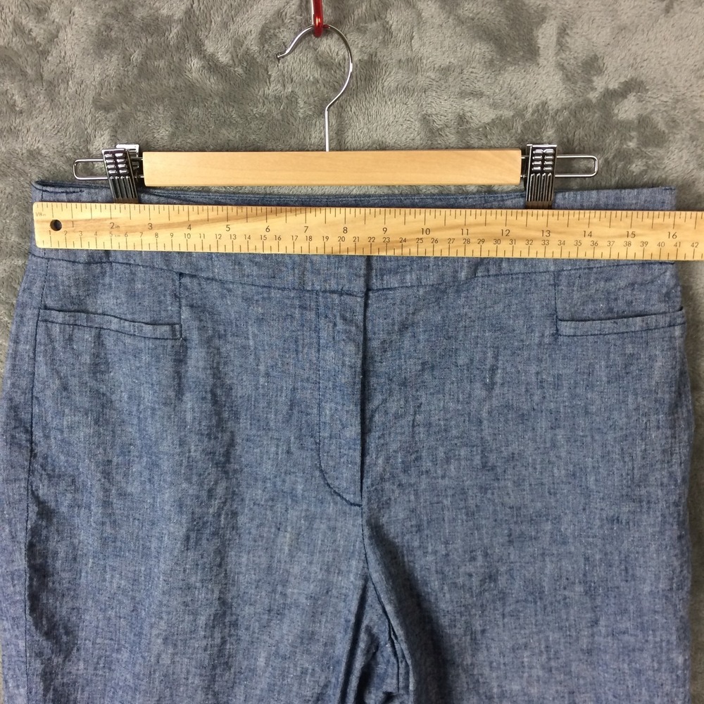 Ann Taylor Linen Dress Pants Womens 12 Blue Classic Career Preppy Teacher - Picture 4 of 16
